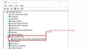 verify cp210x driver